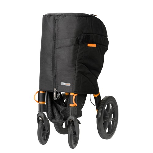 Rollz Motion rollator and wheelchair protected by travelcover