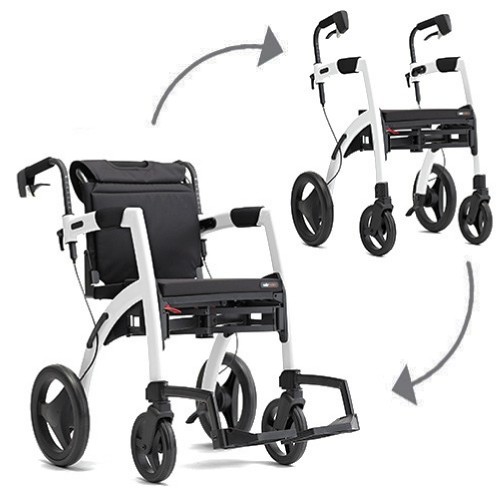 The Rollz Motion rollator and wheelchair in Pebble White.