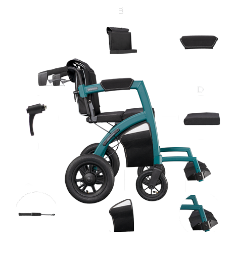 Meegeleverde onderdelen in de Rollz Motion Performance doos