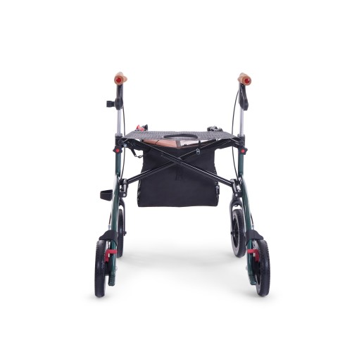 Carbon rollator green color, small size, from back