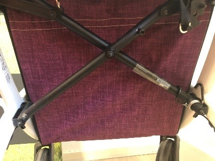 The Rollz Flex serial number is placed on the cross hinge underneath the seat.